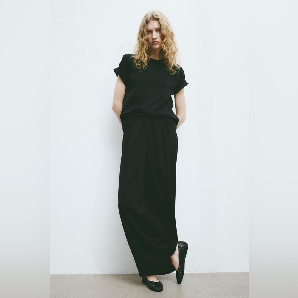 H&M Black Wide Leg Palazzo Trousers